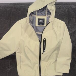 Zara Kids Beige Hooded Raincoat